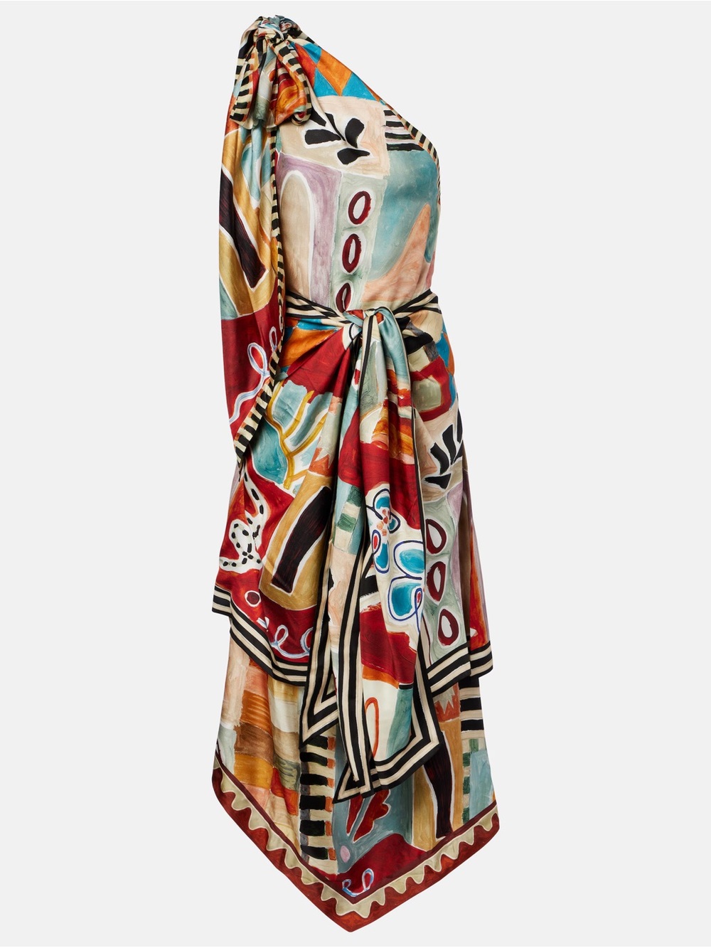 Alémais x LRNCE Michelle one-shoulder silk midi dress